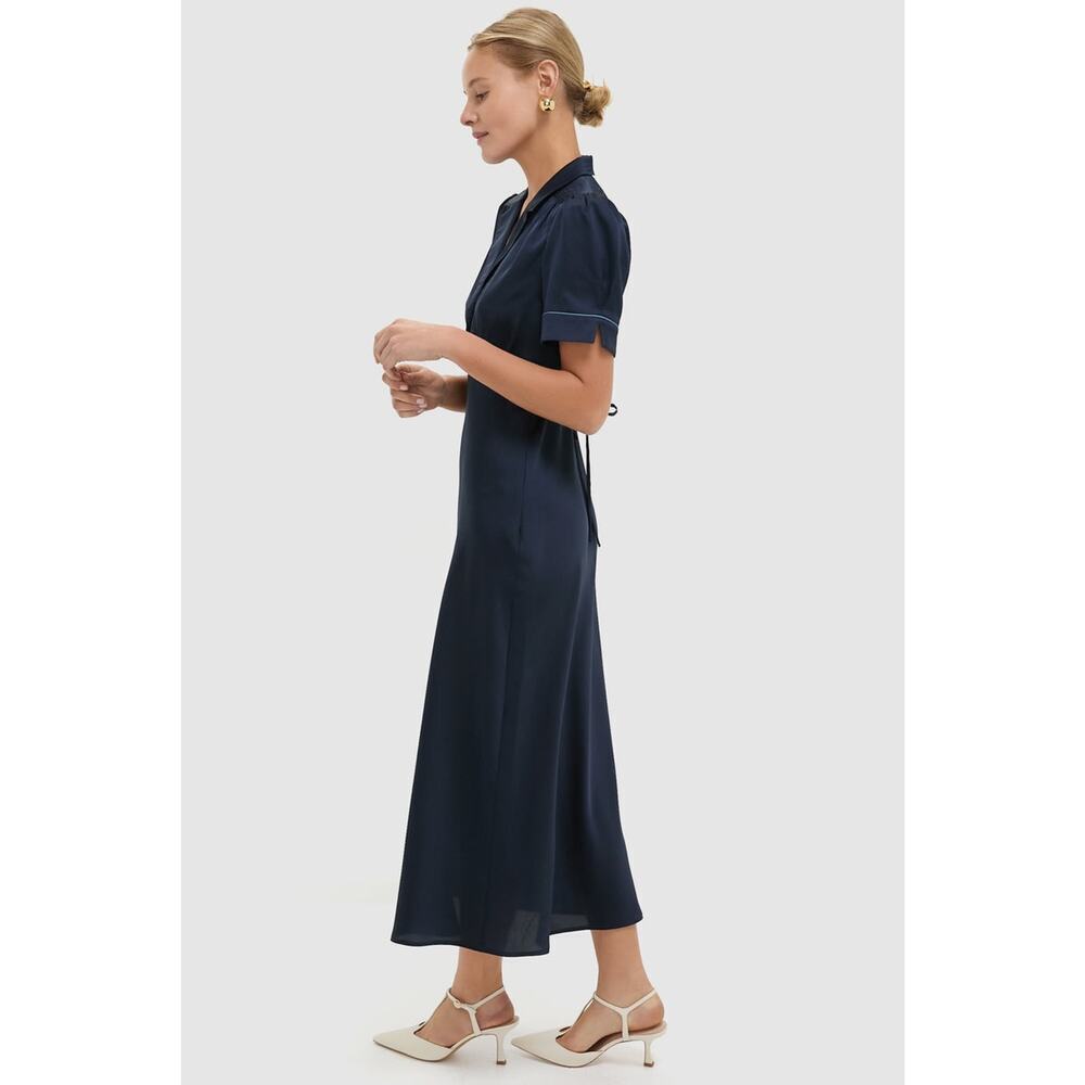 TUCKERNUCK Navy Satin Bellamy Dress Size M NWT Retail $268 Tuckernuck - Picture 6 of 7